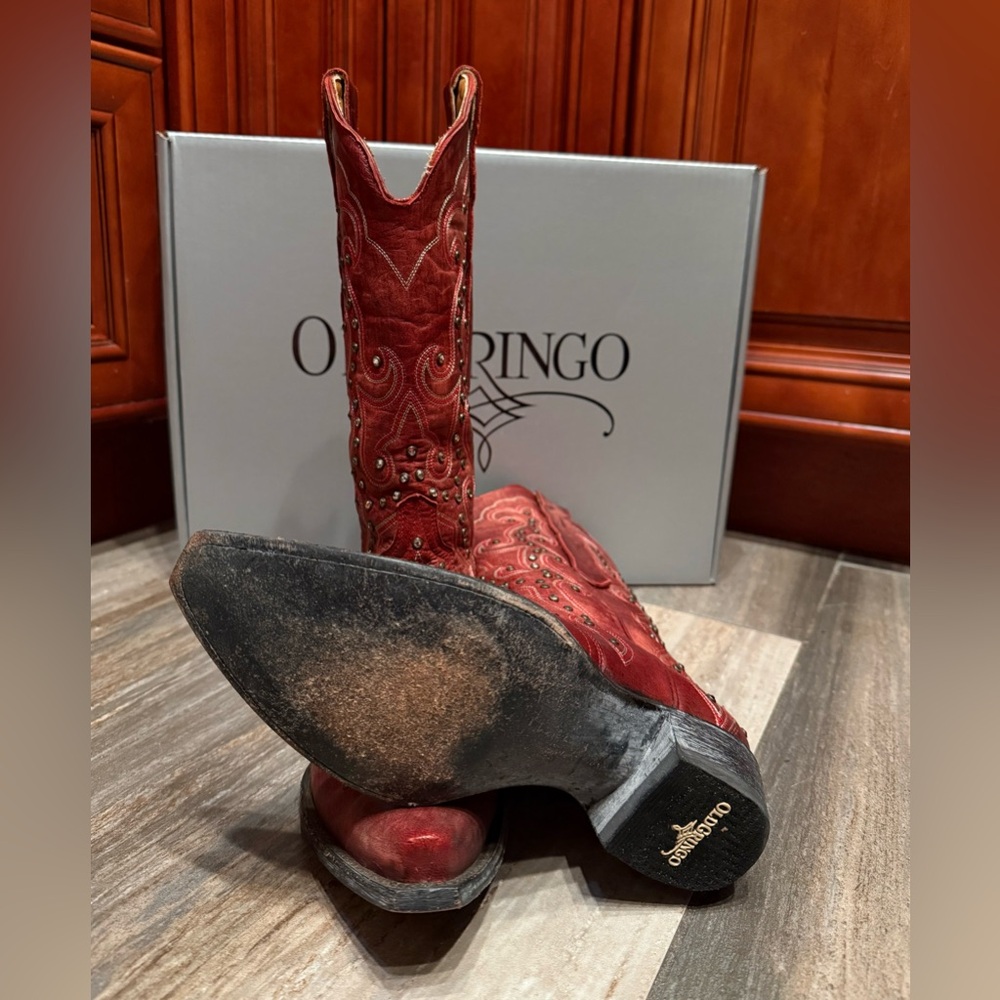 Old Gringo Celeste Red Swarovski Crystal Cowboy Boots L888-11 Size 7.5 Cowgirl - Picture 8 of 9